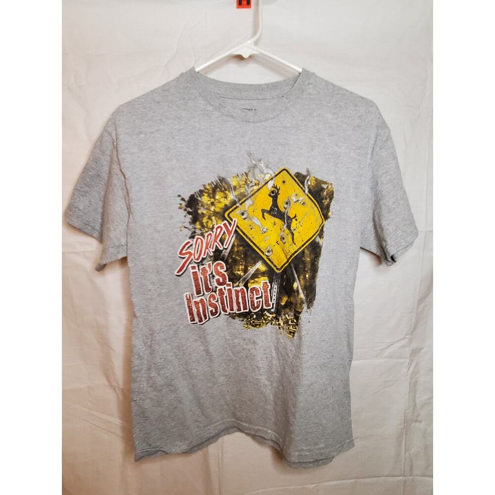 Sorry It's Instinct Graphic Hunting Tee Shirt - Size M